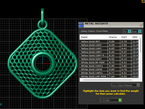 Gold honeycomb pendant 3d printable mo Modelo de Impressão 3D