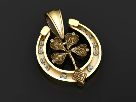 Lucky clover pendant 3D Print Model
