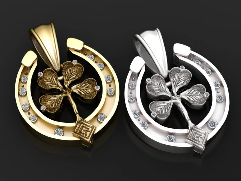 Lucky clover pendant 3D Print Model