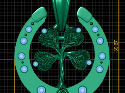 Lucky clover pendant 3D Print Model