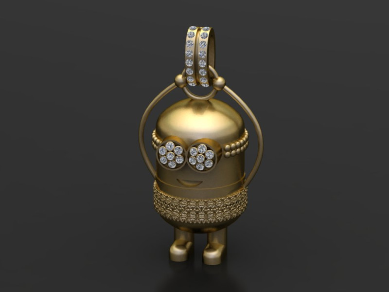 Gold character jewelry 3D Print Model .c4d .max .obj .3ds .fbx .stl .blend 