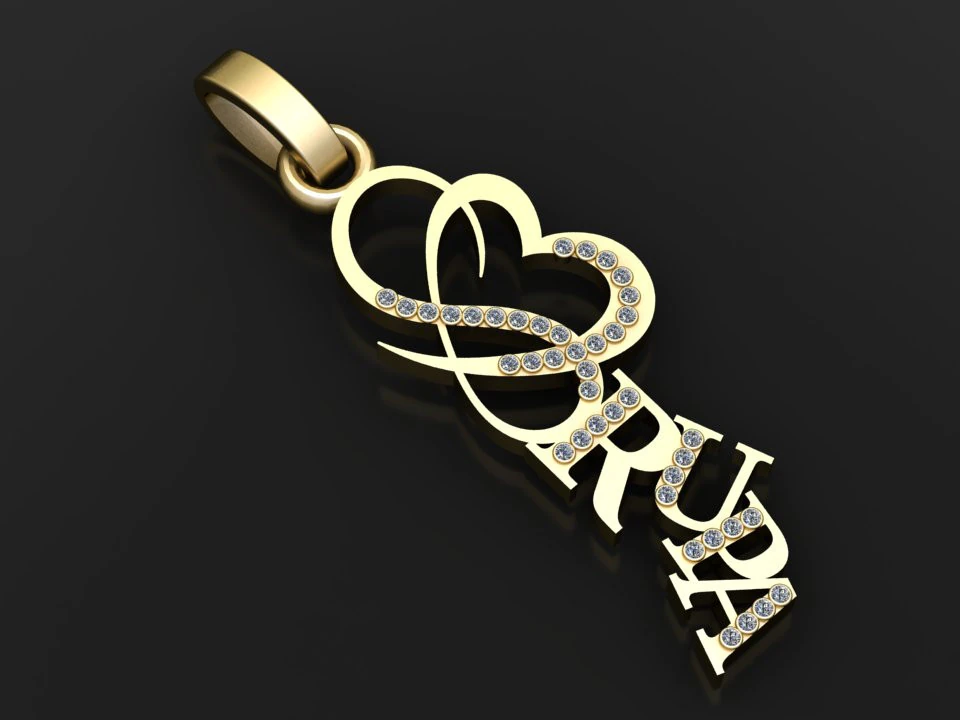 Funny gold pendant 3D Print Model .c4d .max .obj .3ds .fbx .stl .blend