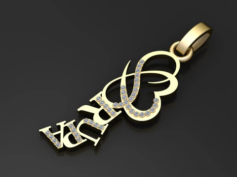Funny gold pendant 3D Print Model