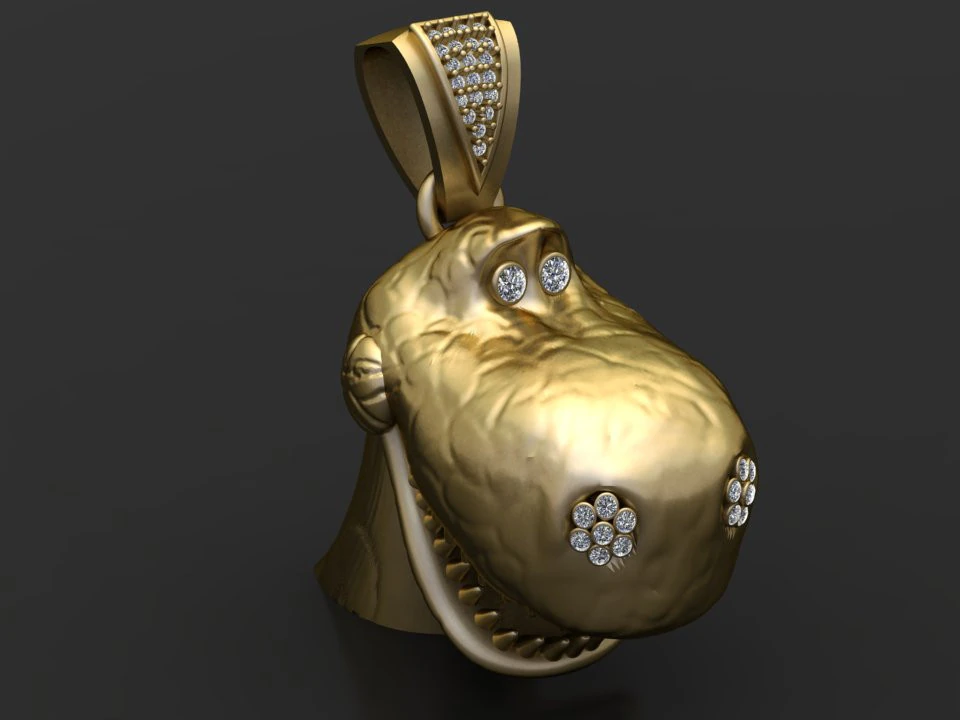 Crocodile pendant 3D Print Model .c4d .max .obj .3ds .fbx .stl .blend 