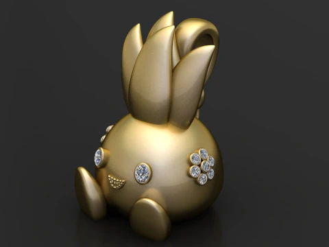 Bunny pendant 3D Print Model