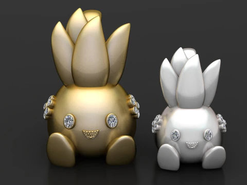 Bunny pendant 3D Print Model
