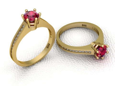 Ruby engagement ring 3Dプリントモデル
