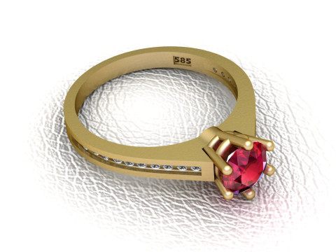 Ruby engagement ring 3Dプリントモデル