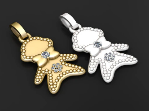 Girl charm pendant 3D Print Model