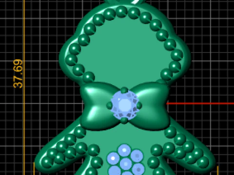 Girl charm pendant 3D Print Model