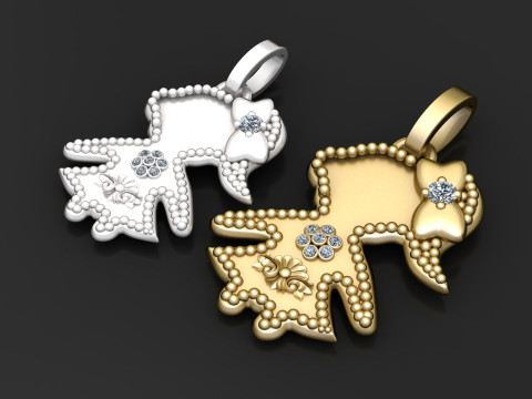 Twin girl pendant 3D 프린트 모델