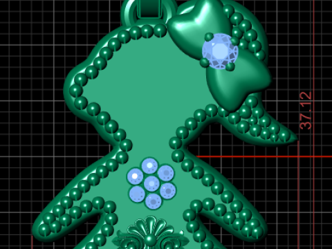 Twin girl pendant 3D 프린트 모델