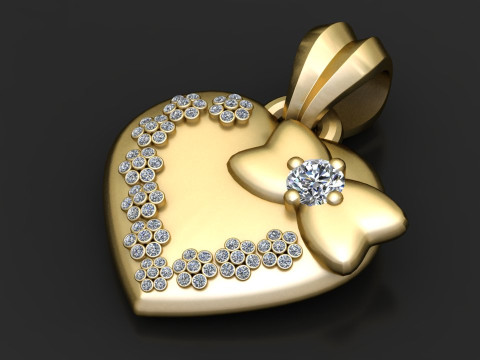 Heart pendant Model Cetak 3D