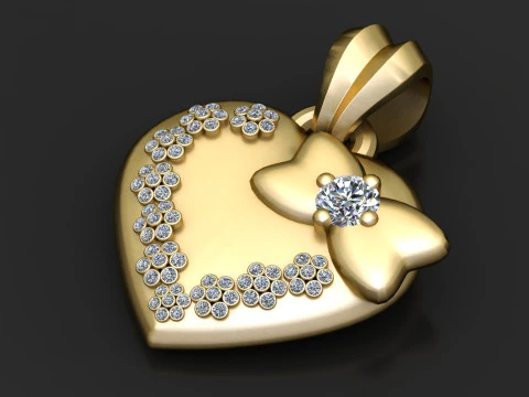 Heart pendant 3D Print Model