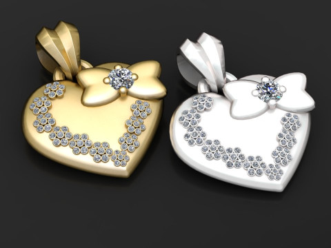 Heart pendant Model Cetak 3D