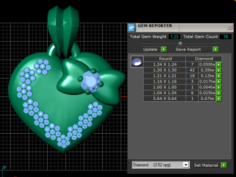 Heart pendant Model Cetak 3D