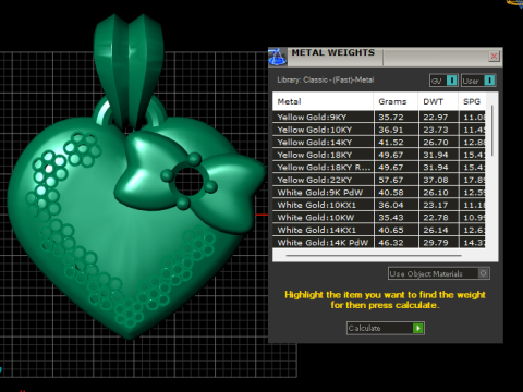 Heart pendant Model Cetak 3D
