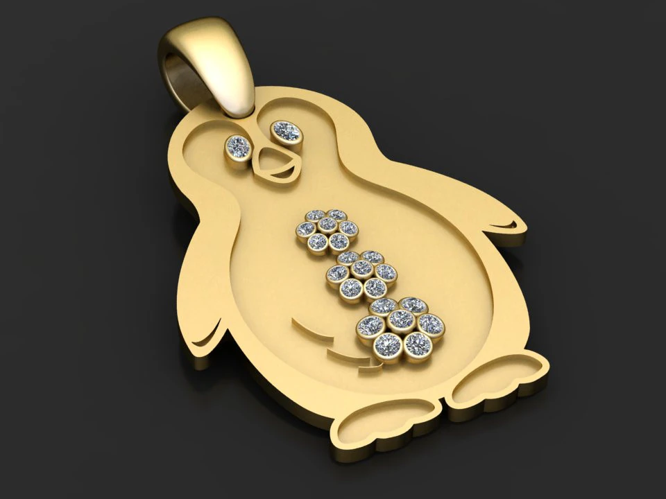 Penguin pendant 3D Print Model .c4d .max .obj .3ds .fbx .stl .blend