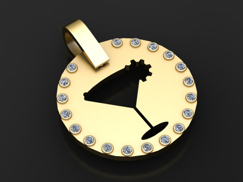 Cocktail pendant 3D Print Model .c4d .max .obj .3ds .fbx .stl .blend 