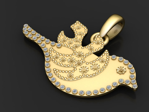Floral bird jewelry Modello di stampa 3D