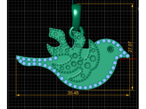 Floral bird jewelry Modello di stampa 3D