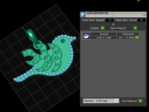 Floral bird jewelry Modello di stampa 3D