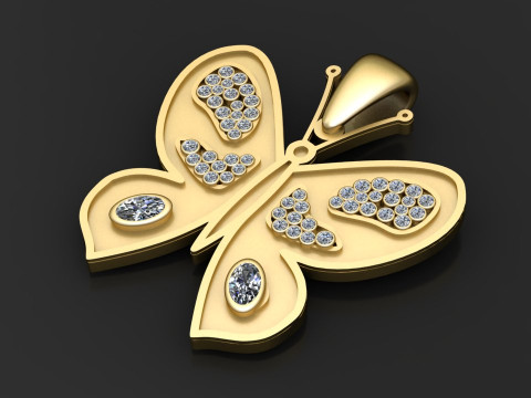 Butterfly pendant Modello di stampa 3D