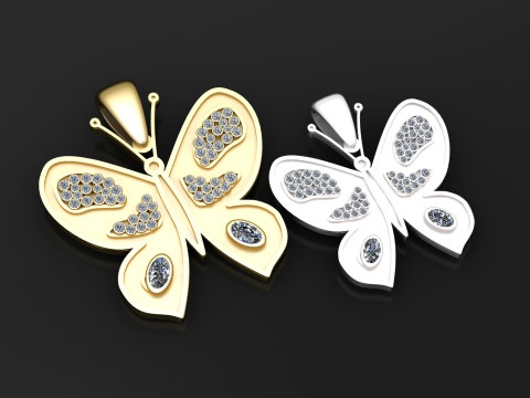 Butterfly pendant Modello di stampa 3D