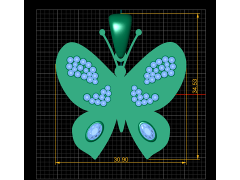 Butterfly pendant Modello di stampa 3D