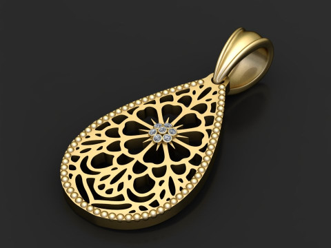 Teardrop pendant 3D Baskı Modeli