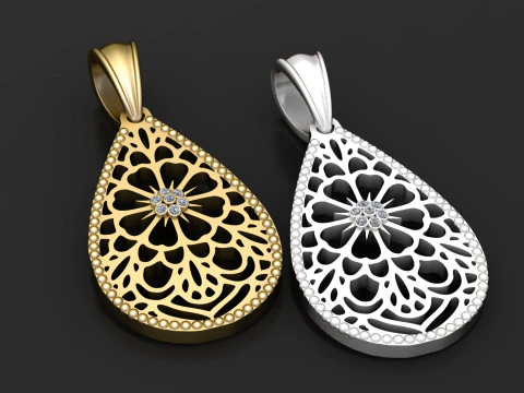 Teardrop pendant 3D Print Model