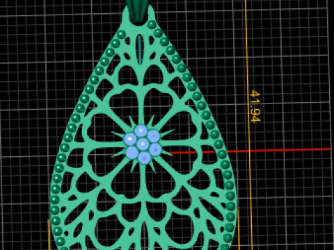 Teardrop pendant 3D Print Model
