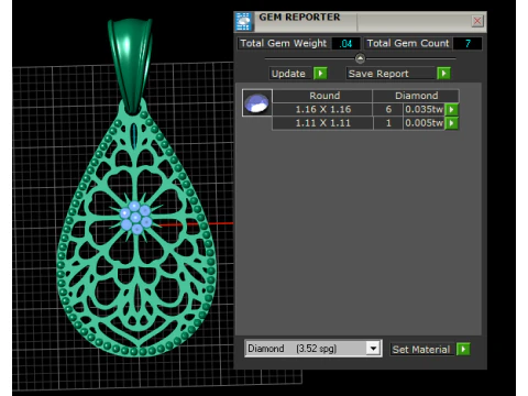 Teardrop pendant 3D Print Model