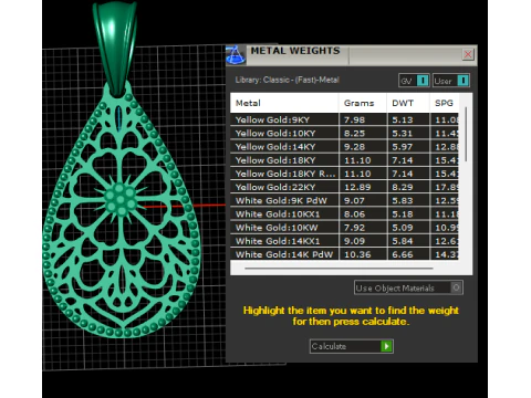 Teardrop pendant 3D Print Model