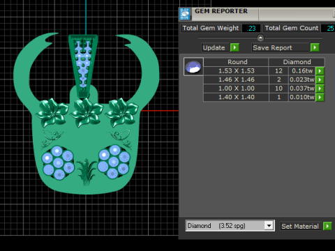 Floral gold pendant 3D Print Model