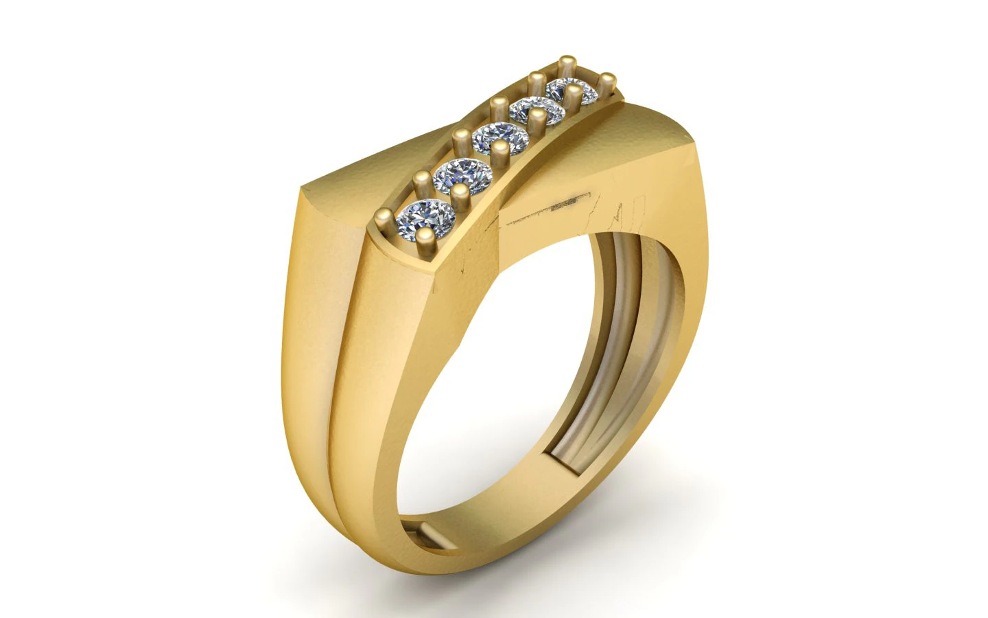 Modern gold ring 3D Print Model .c4d .max .obj .3ds .fbx .stl .blend 