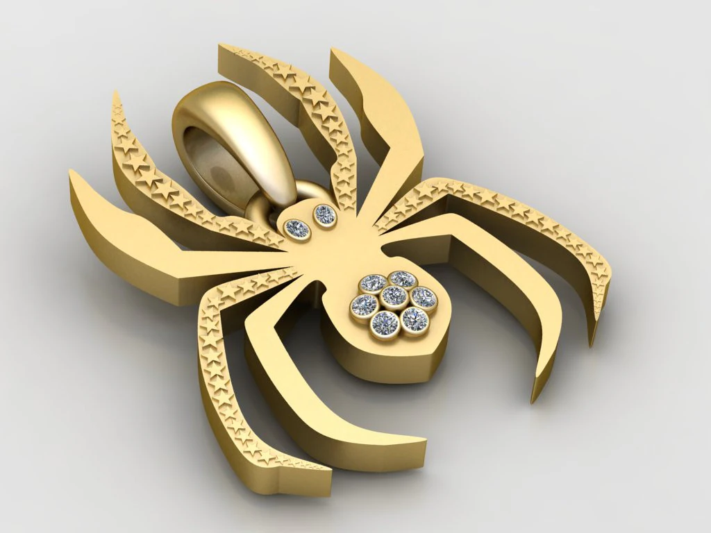 Spider pendant 3D Print Model .c4d .max .obj .3ds .fbx .stl .blend