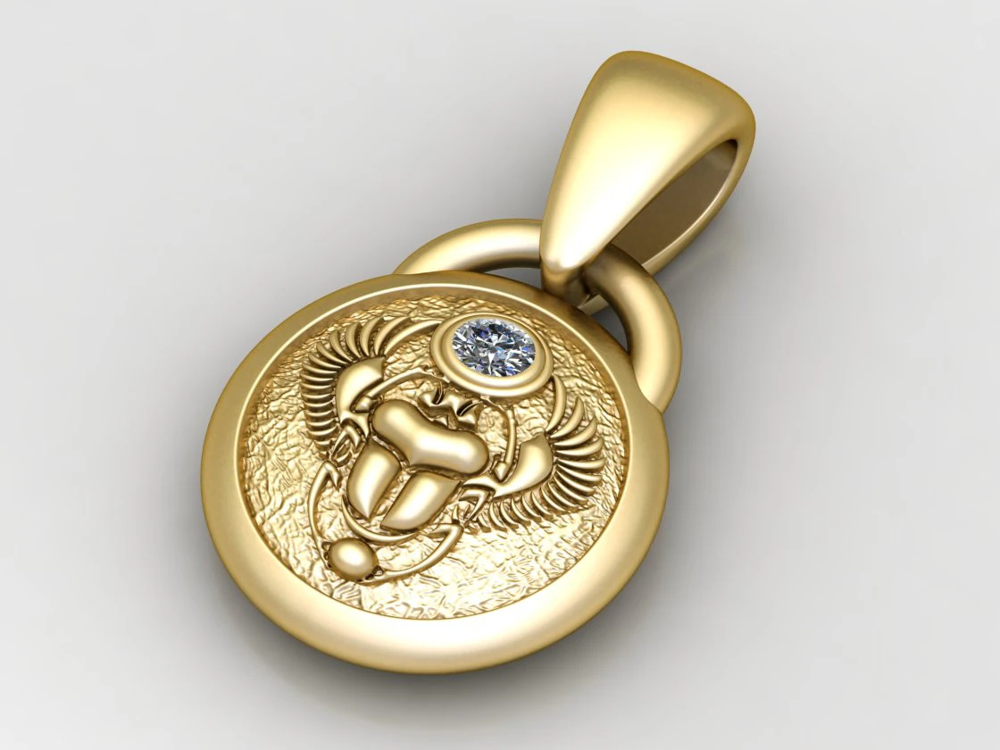 Scarab pendant 3D Print Model .c4d .max .obj .3ds .fbx .stl .blend 