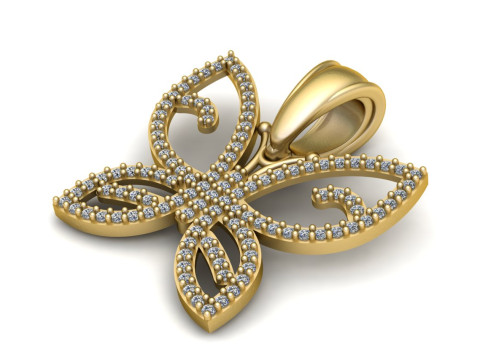 Butterfly pendant 3Dプリントモデル