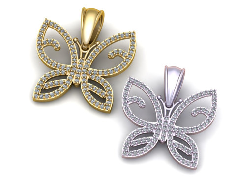 Butterfly pendant 3Dプリントモデル