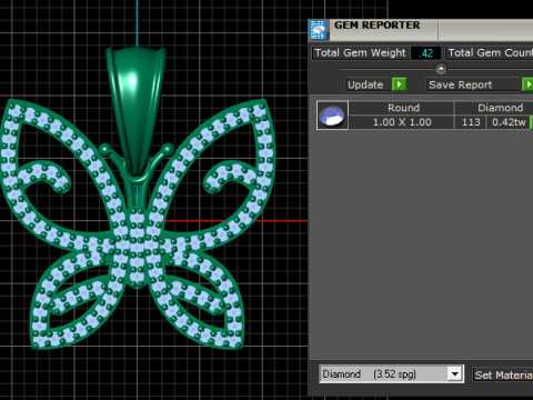 Butterfly pendant 3Dプリントモデル