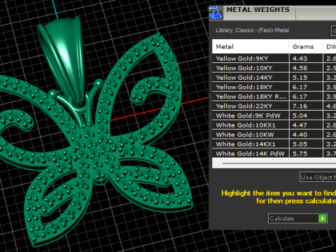 Butterfly pendant 3Dプリントモデル