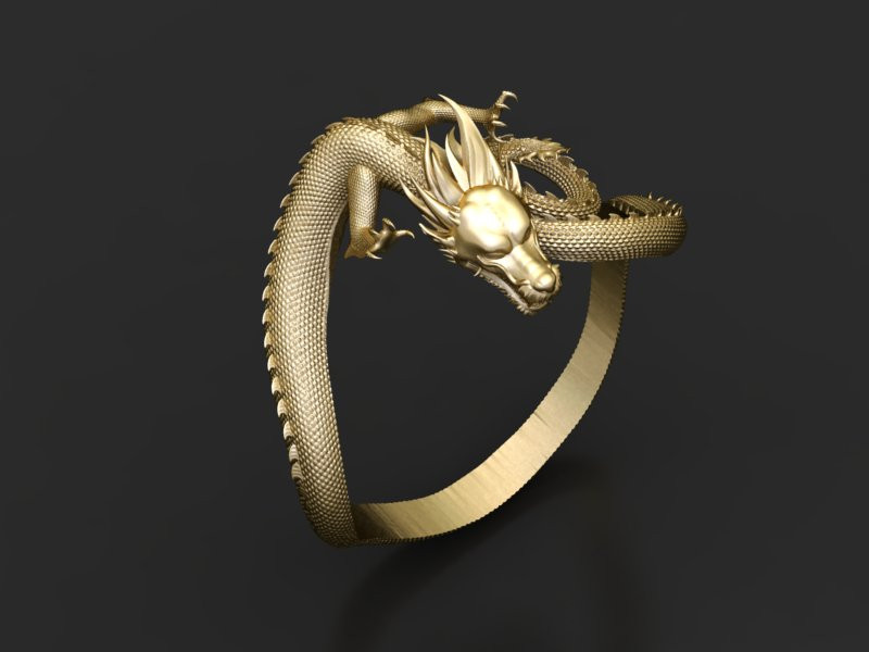 Dragon bracelet 3D 프린트 모델 .c4d .max .obj .3ds .fbx .stl .blend 