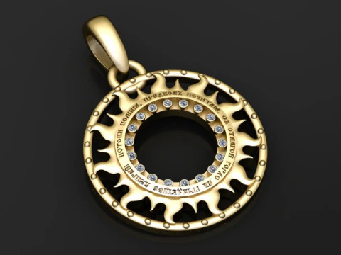 Gold flame pendant 3D Print Model