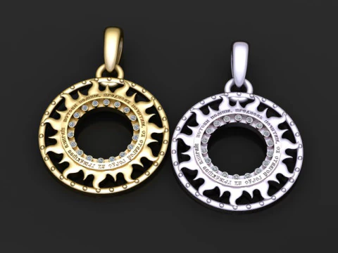 Gold flame pendant 3D Print Model