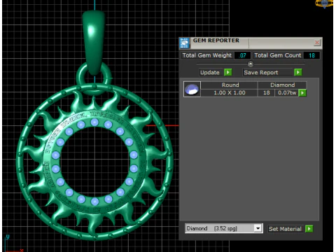 Gold flame pendant 3D Print Model