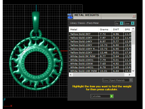 Gold flame pendant 3D Print Model
