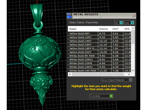 Ornate gold pendant 3D Print Model