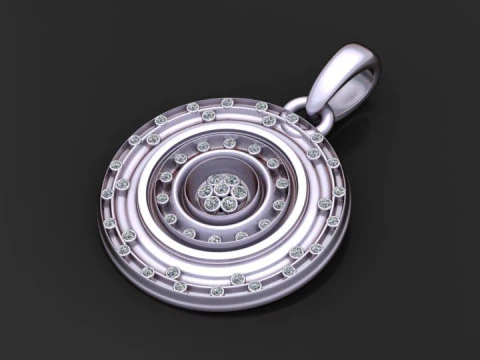 Gold circle pendant 3D Print Model