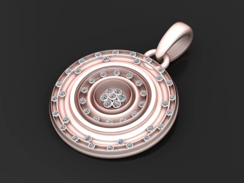 Gold circle pendant 3D Print Model